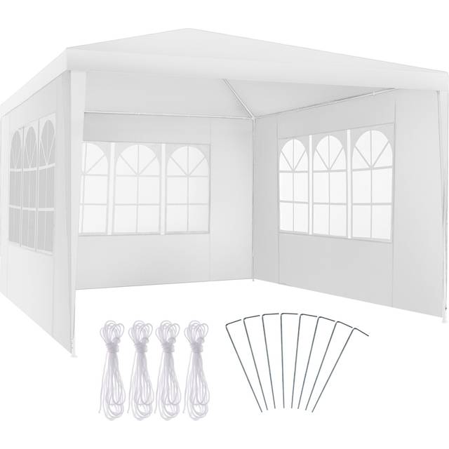 Gazebo Barinas with 3 side panels, water-resistant, 3x3m - white