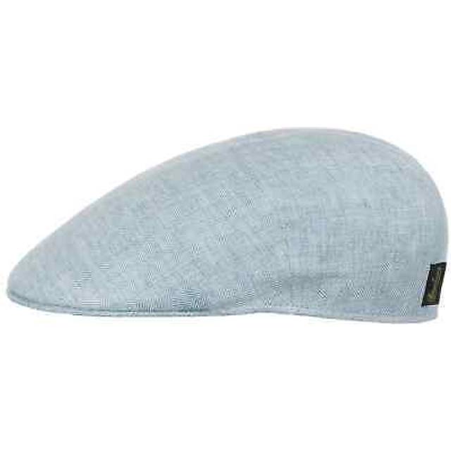 Herringbone Linne Flat Cap by Borsalino - blå