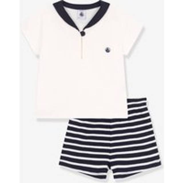 Sailor Collar T-Shirt and Shorts Outfit - white/navy - 3M (60CM)
