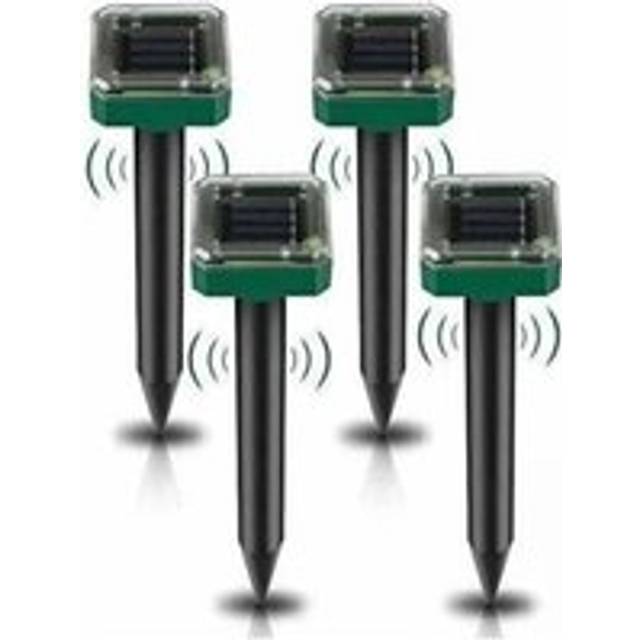 Cyslmuk - Solar Ultrasonic Mole Repeller, 4 Pieces Solar Ultrasonic Repellent, Solar Mole Repellent, Ultrasonic Snake Repellent