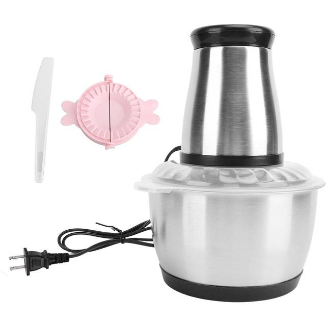 Food Chopper Electric Meat Grinder with 2L Stainless Steel Bowl 200W Copper Motor for Kitchen Meat L