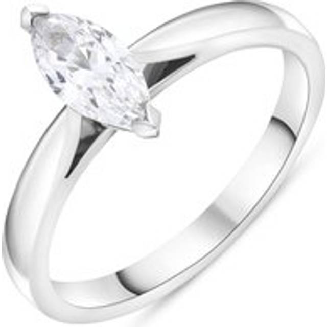 Platinum 0.50 Diamond Solitaire Marquise Cut Ring Size M GIA FVS2