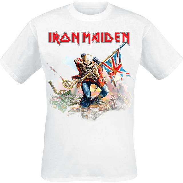Iron Maiden T-Shirt - Trooper On White - M - for Men - white