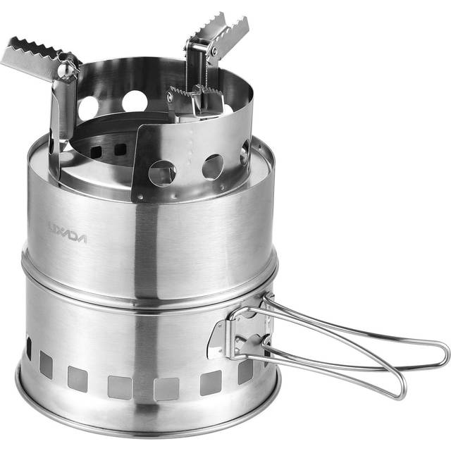 Portable Camping Stove Alcohol Wood Burning Survival Stove Compact Lightweight for Outdoor silver