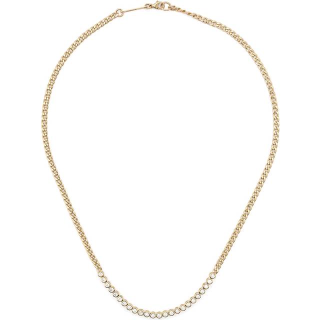 Zoë Chicco - 14kt yellow gold tennis-segment diamond necklace - women - White Diamond/14kt Yellow Gold - One Size