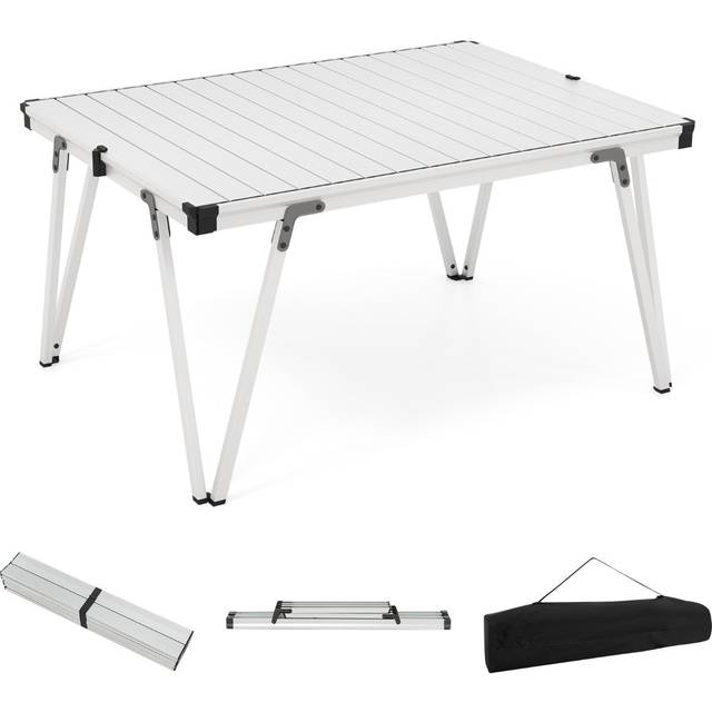 Folding Camping Table with Storage Bag and Waterproof Desktop-Silver