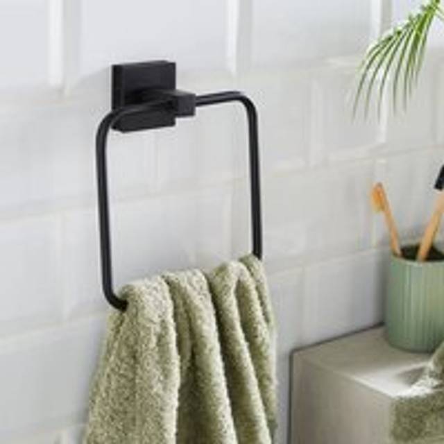 Sparkle Black Square Towel Ring