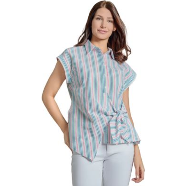 Jones New York Seersucker Wrap Top