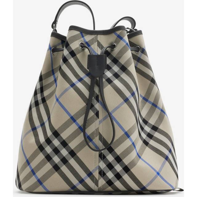 Burberry Women's Medium Bucket Bag With Lichen-Colour Check Pattern in Green | 8105770159199 Color B9629 (One Size)