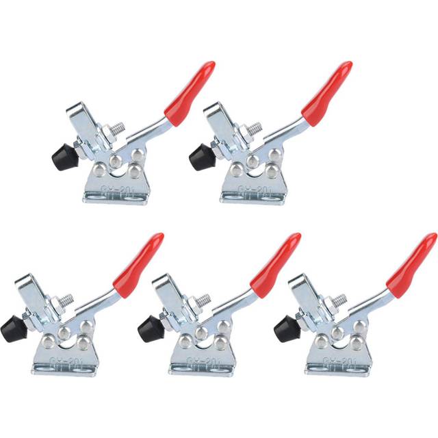 5Pcs Iron Galvanized Quick Fixed Vertical Type Hand Holding Capacity Toggle Clamp