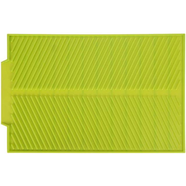 Rectangle Silicone Drain Mat Drying Dishes Pad Heat Resistant Slip proof Tray(Green) green