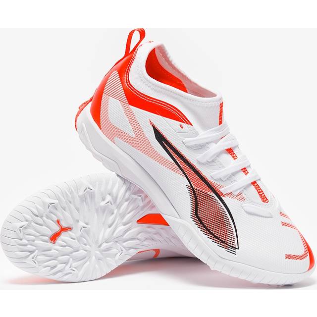 PUMA Ultra 5 Match TT + Mid Unlimited - PUMA White/PUMA Svart/Röd Barn - Turf (TF) - ['Vit'] (38)