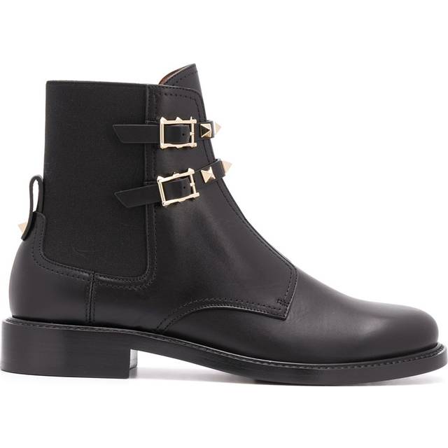 Valentino Garavani - Rockstud-embellished leather boots - women - Calf Leather/Calf Leather/Goat Skin/Lamb Skin/Elastodiene/Polyester/Metal - 37 -