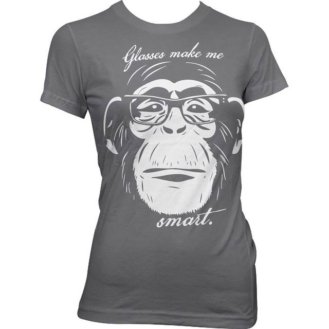 Hybris glasses makes me smart girly tee damen t-shirt dark-grey