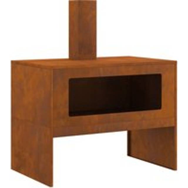 Fire Pit with Chimney 80x50x96 cm Weathering Steel vidaXL