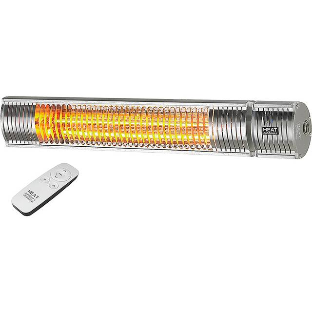 Shadow Silver Ultra Low Glare Patio Heater with Remote 1500W - 7.5 x 63 x 10cm