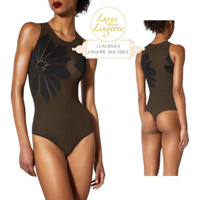 Wolford BODY TATTOO STRING BODY Saba/Black Small