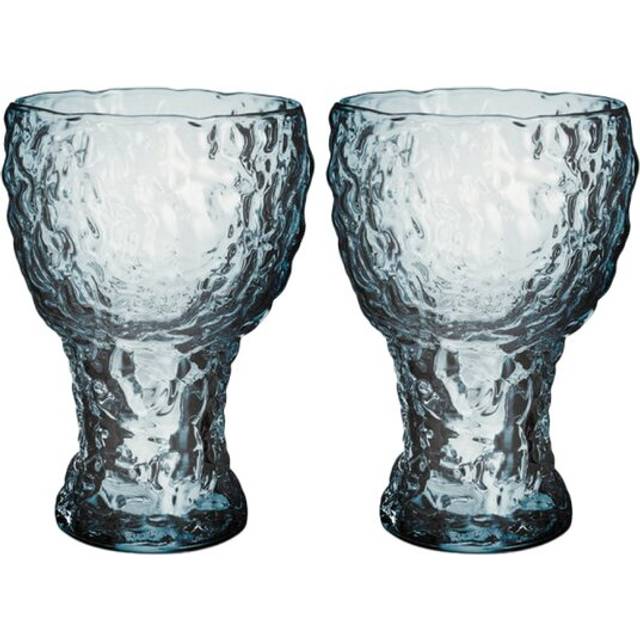 Kosta Boda Moss highball glas cirkulär 42 cl 2-pack Blå