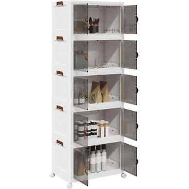 vidaXL Förvaringslåda stapelbar med hjul 5 nivåer 75 L 64x40x179 cm