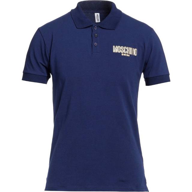 Men's Moschino Swim Logo Navy Blue Polo Shirt - Size: Regular/36