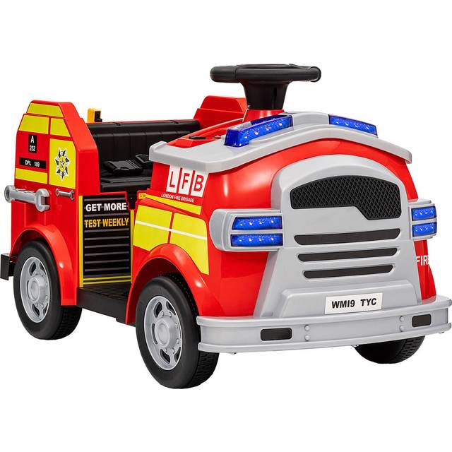 AIYAPLAY Kids Ride on Fire Truck with Siren Flashing Lights - Red