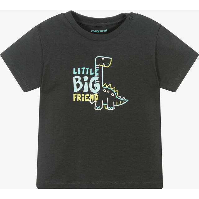 Mayoral Boys Grey Cotton Dinosaur T-Shirt - 9 month