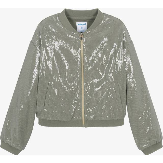 Mayoral Girls Green Sequinned Bomber Jacket - 16 year