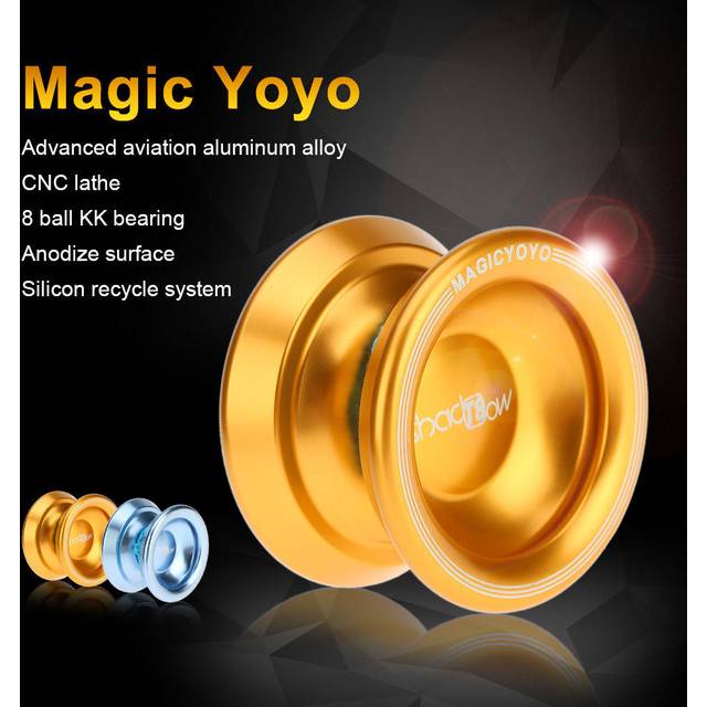 Magic Yoyo T8 Aluminum Alloy Metal Yoyo 8 Ball KK Bearing for Kids Gold NEW light blue