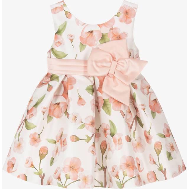 Abel & Lula Girls White Satin Floral Dress - 24 month