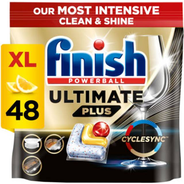 Finish Ultimate Plus Intensive Clean & Shine Dishwasher Tablets Lemon - 48 Tabs