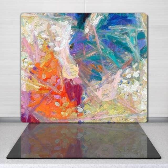 Glass chopping cutting board utensil worktop saver painting abstract 60x52 cm
