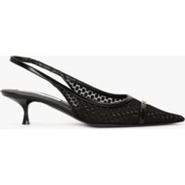 Victoria Beckham Leather-trimmed mesh slingback pumps