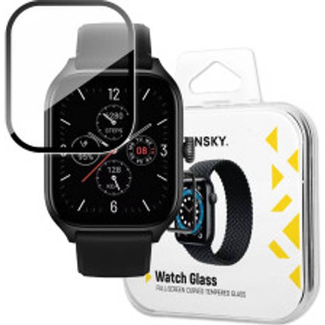 9H härdat glas för hela Xiaomi Amazfit GTS 4-skärmen med en svart Full Glue-ram