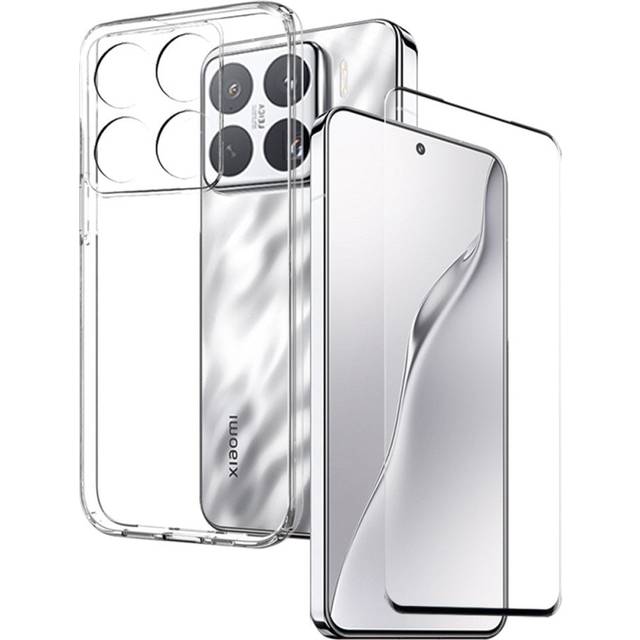 Xiaomi 15 Pro 2-i-1 Flexibelt Plast Skal & Härdat Skärmskyddsglas - Genomskinlig