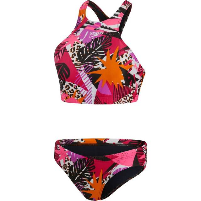 Speedo womens 2 piece swimsuit.padded pink volley bikini swimming costume s22
