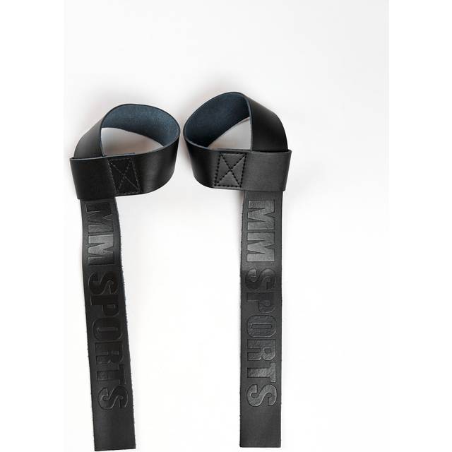 MM Sports Lifting Straps Leather, Black - Dragremmar