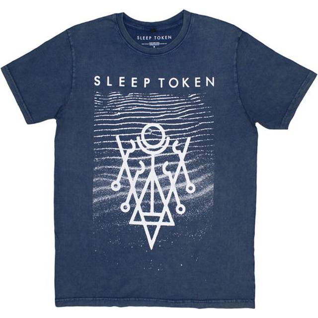 Sleep token unisex stone wash t-shirt: give (denim blue) (medium)