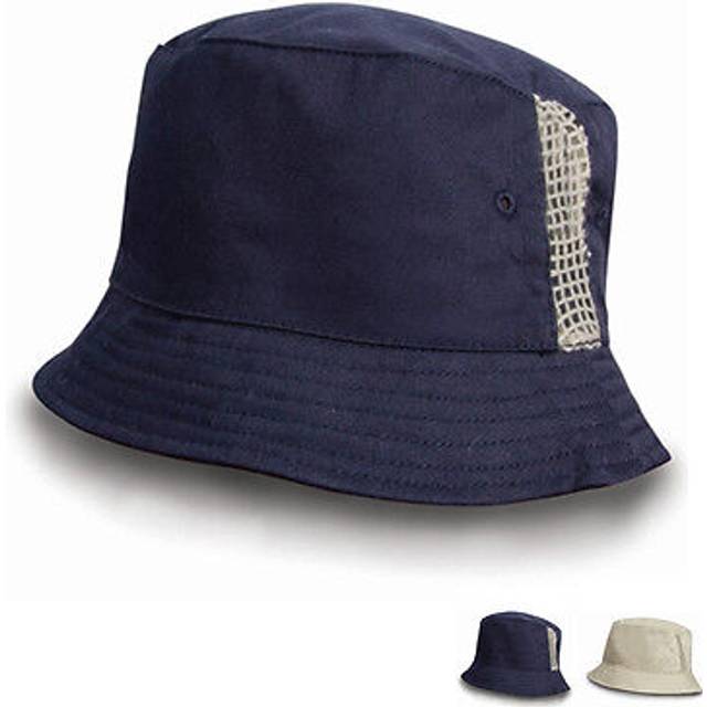 Result Headwear Deluxe Cotton Bucket Hat With Side Mesh Panels RC45X N