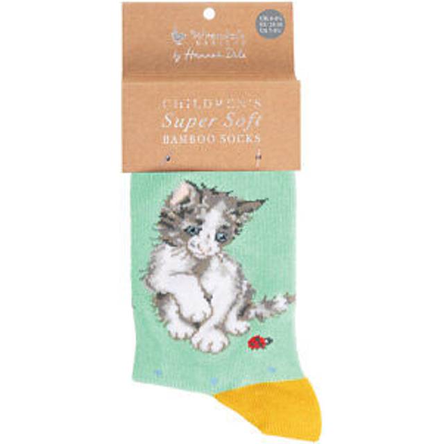 Wrendale 'ladybird' cat childrens socks size 9-12