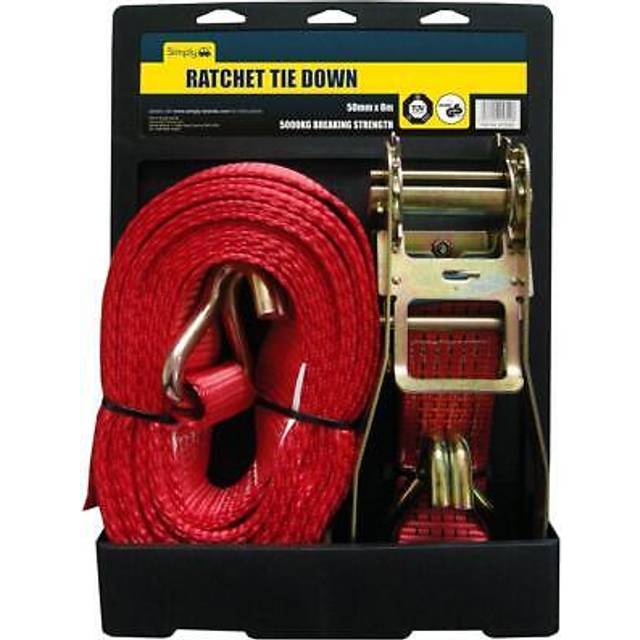 SIMPLY CAR Pack of 1 50mm*8m 5000Kg Ratchet Tie Down - RTD005- you get 4