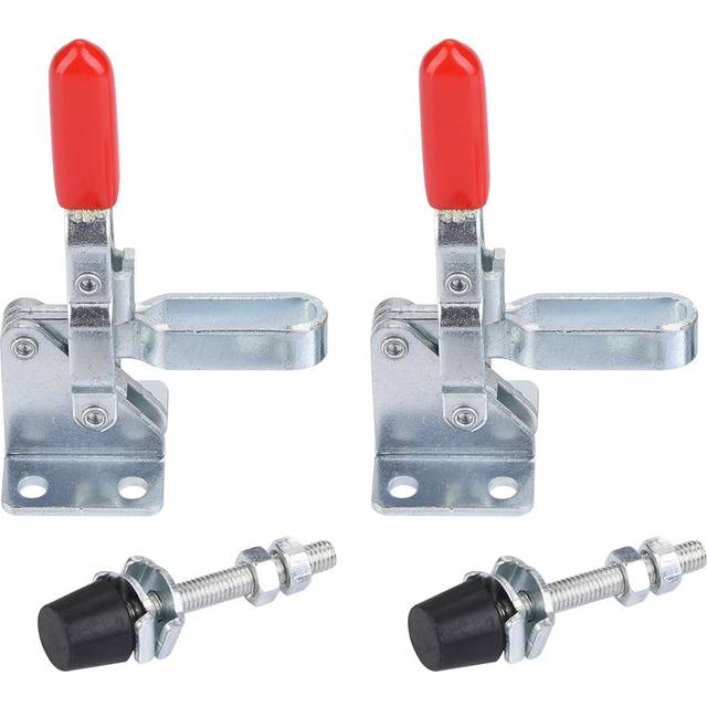 2Pcs Iron Galvanized Quick Fixed Vertical Type Hand Holding Capacity Toggle  Clamp