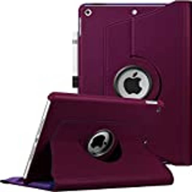 FINTIE Fodral för iPad 9th Generation 2021/8th Generation 2020/7th Generation 2019, 10,2 tum 362 graders svängbart roterande smart stativ skyddsfodral, stöder automatisk uppvakning/sömnfunktion, lila