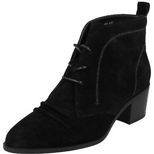 Leather collection ladies low block heel ankle boots f5r0969