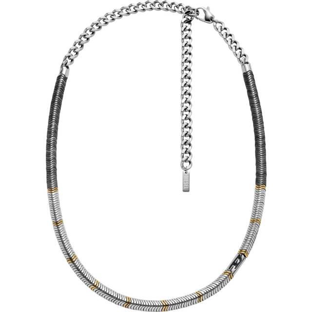 Diesel - Collier en perles d'hématite - Colliers et chaînes - Mixte - Gris argenté - UNI