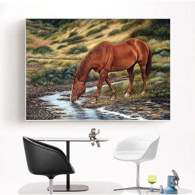Diamond Embroidery Horse Full Drill Diamond Painting Animal Pictures of Rhinestones Beaded Painting 20X30CM