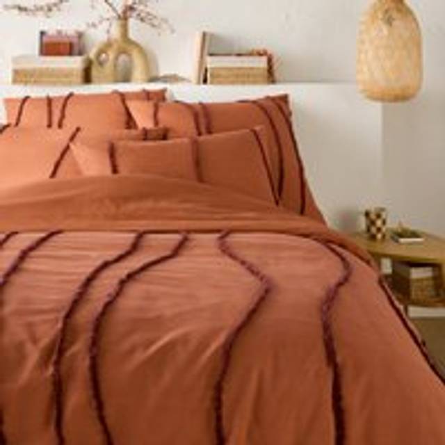 Mansur 100% Tufted Cotton Duvet Cover - Caramel - DOUBLE (200X200cm)