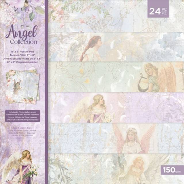 Paper Pad Vellum 8x8 - Crafters Companion - Angel - 24 ark