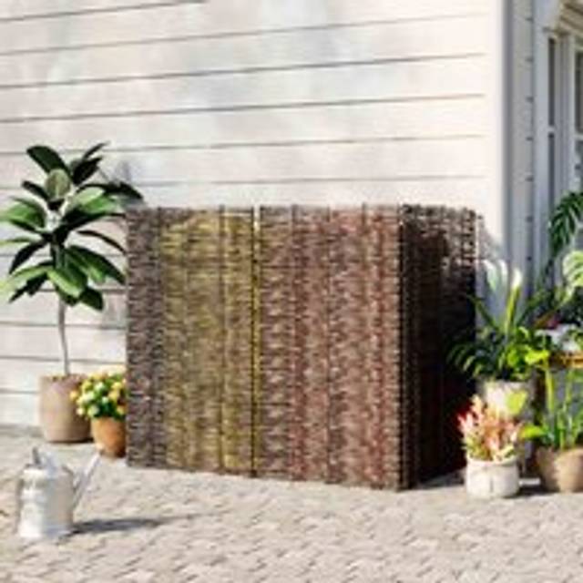 Livingandhome Outdoor UV Protect Wicker Privacy Fence 61X115CM, Brown