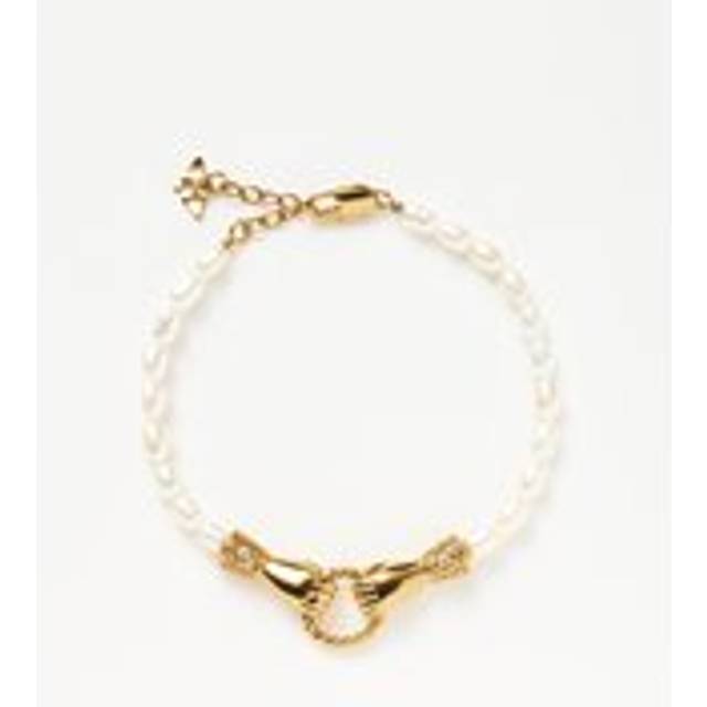 Harris Reed In Good Hands Pearl Bracelet | 18ct Gold Plated/Pearl & Black Onyx