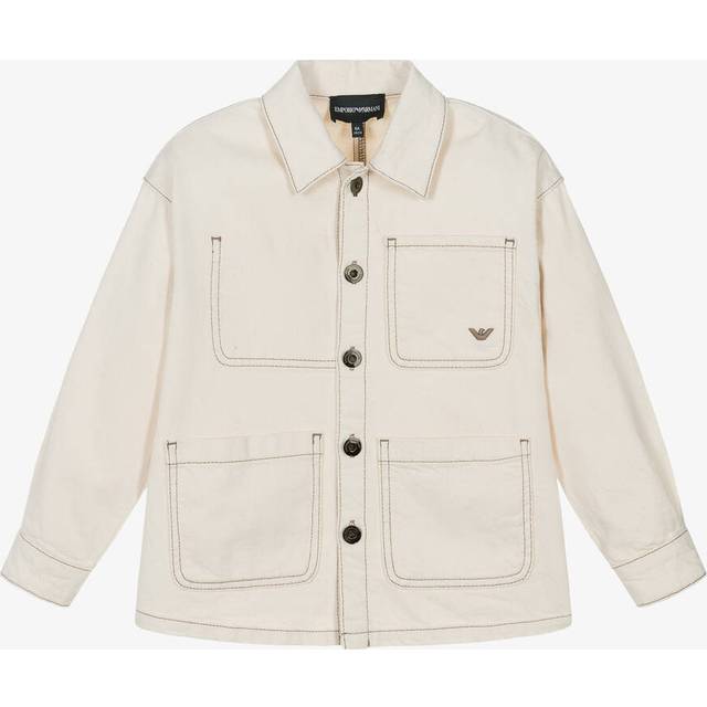 Emporio Armani Boys Ivory Cotton Twill Jacket - 16 year